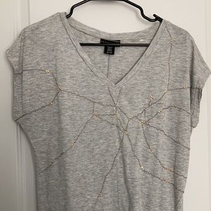 Apostrophe Short Sleeve Gray Shirt